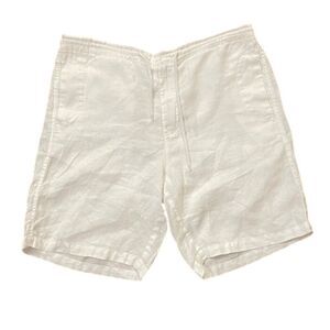 Aqua Toscano by Patrick Assaraf White Linen Shorts Mens Size Large Resort Wear